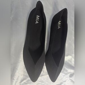 Mia Womens Size 10 Kerri Ballet Flats Black Comfort Pointed Toe Slip On Shoes